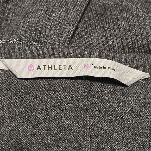 Athleta Oversize Sweater Womens Medium Dark Gray Cozy Cotton Cashmere Blend - Picture 11 of 12